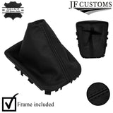 BLACK STITCH LEATHER GEAR COVER + PLASTIC FRAME FOR SEAT IBIZA MK5 V 17-20