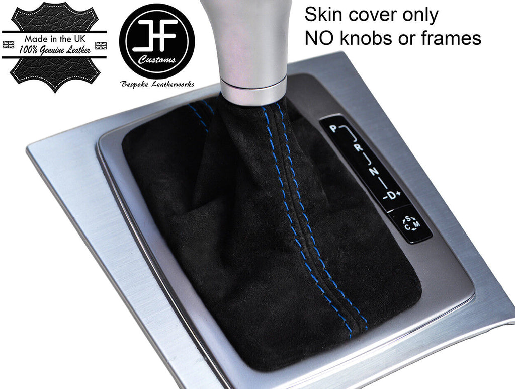 BLUE STITCH REAL SUEDE AUTOMATIC GEAR GAITER FOR MERCEDES C CLASS W204 07-14