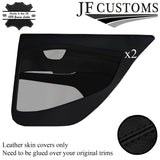 BLACK STITCH ITALIAN LEATHER 2X REAR DOOR CARD TRIM COVER FOR VOLVO S80 07-16
