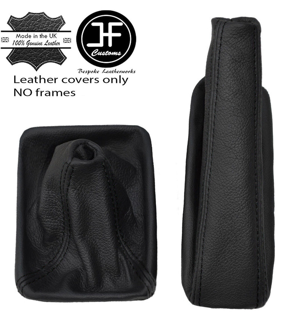 BLACK STITCH AUTO AUTOMATIC LEATHER GEAR+HANDBRAKE GAITER FOR BMW E90 E91 E92