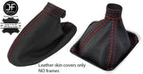 RED  STITCH TOP GRAIN LEATHER GEAR HANDBRAKE GAITER FOR ALFA ROMEO BRERA 06-11