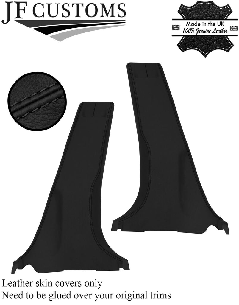 BLACK STITCH 2X LOWER B PILLAR LEATHER COVER FITS NISSAN JUKE F15 2010-2019