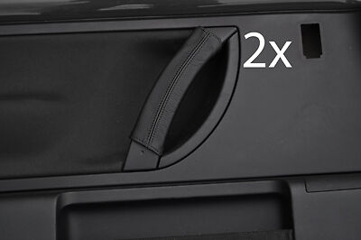 black stitching FITS VW BEETLE 98-11 BLACK LEATHER 2X DOOR HANDLE COVERS ONLY