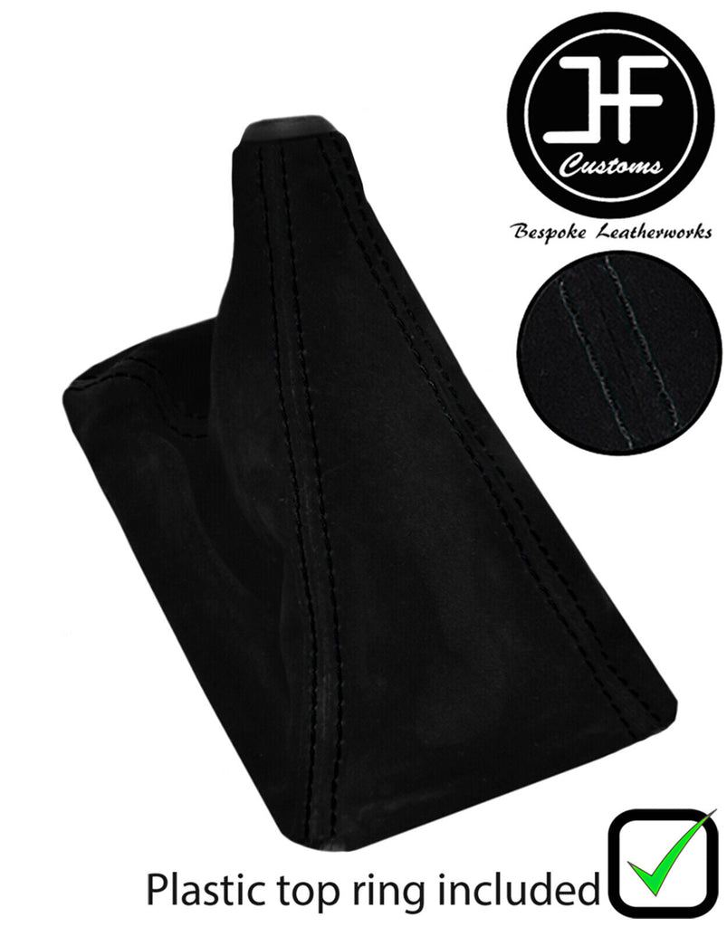 BLACK STITCH SUEDE GEAR GAITER WITH TOP RING FOR HONDA CIVIC 1988-1995