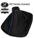 BLACK & TRI STITCH LEATHER MANUAL GEAR GAITER FITS BMW 5 SERIES E34 88-95