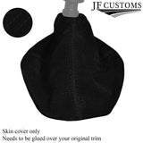 BLACK STITCHING SUEDE SKIN MANUAL GEAR GAITER FITS FIAT 500 & 500 ABARTH 07-14
