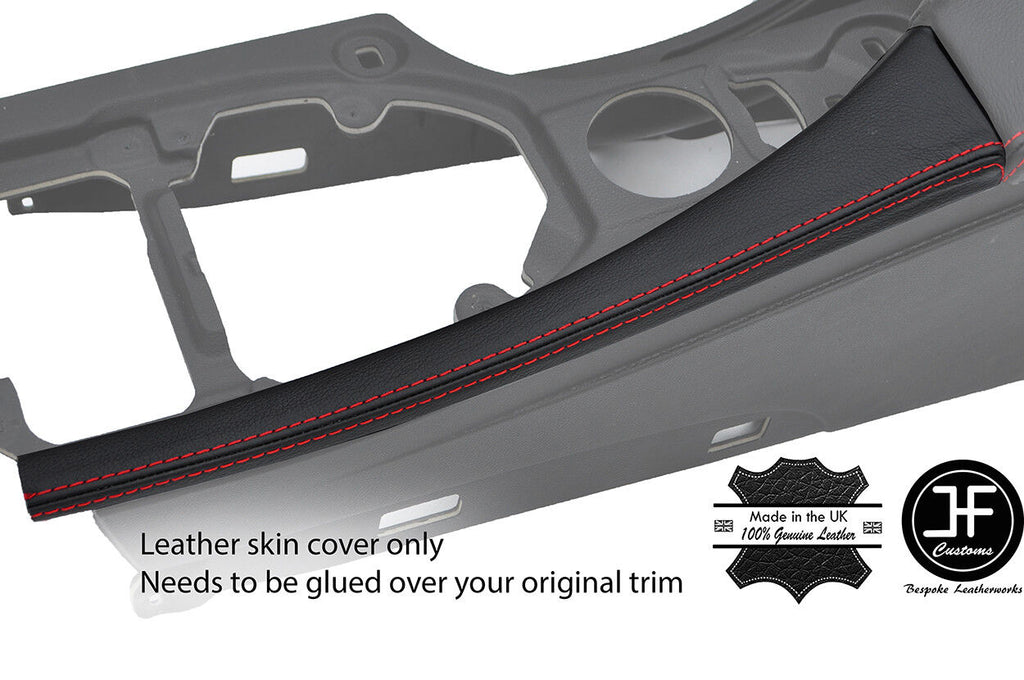 RED STITCH CENTER CONSOLE TRIM LEATHER COVER FOR BMW 5 SERIES E60 E61 03-11