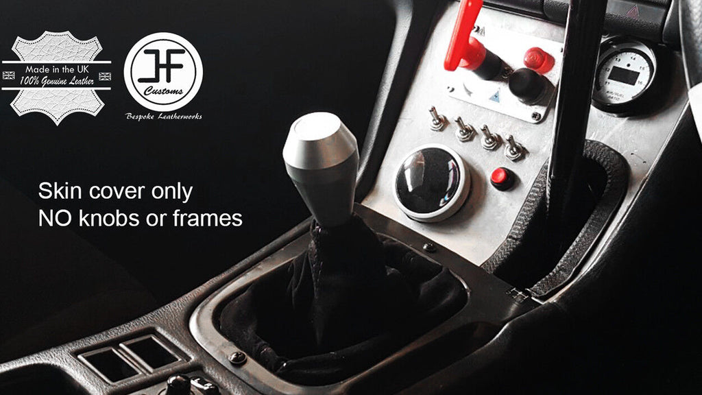 BLACK STITCH GENUINE SUEDE MANUAL GEAR GAITER FITS SILVA 240SX S14 1994-1998