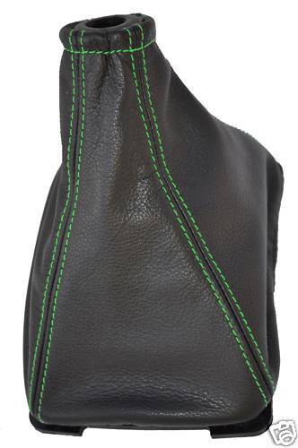 FITS PEUGEOT 205 LEATHER GEAR GAITER BOOT L GREEN STITCH CUSTOM NEW MADE IN UK