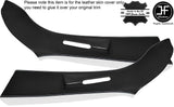 BLACK & WHITE LEATHER 2X UPPER B PILLAR COVERS FITS VW T5 TRANSPORTER CARAVELLE