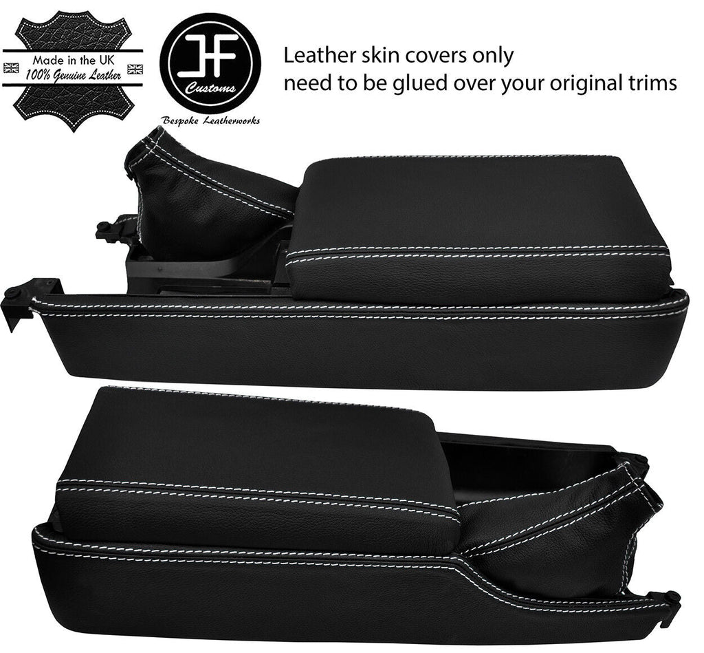 WHITE STITCH CONSOLE+ARMREST+HANDBRAKE LEATHER COVERS FITS NISSAN 300ZX 90-96