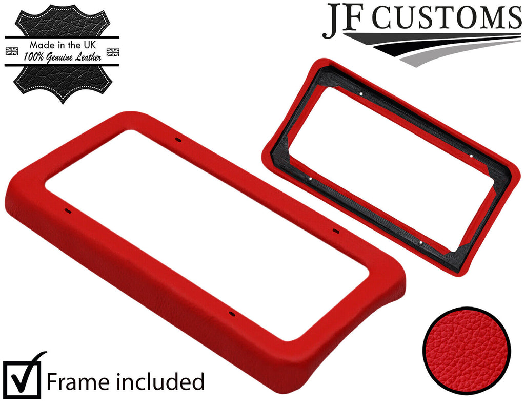 RED LEATHER HANDBRAKE SURROUND COVER+PLASTIC FRAME FITS FORD CAPRI MK3 78-87