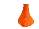 FITS FIAT GRANDE PUNTO 06-10  ORANGE LEATHER GEAR GAITER CUSTOM NEW MADE IN UK