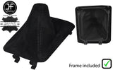 BLACK STITCH SUEDE GEAR GAITER+PLASTIC FRAME FOR PORSCHE BOXSTER 981 12-19
