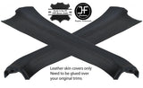 BLACK STITCHING 2X A PILLAR REAL LEATHER COVERS FITS FIAT BARCHETTA 1995-2005
