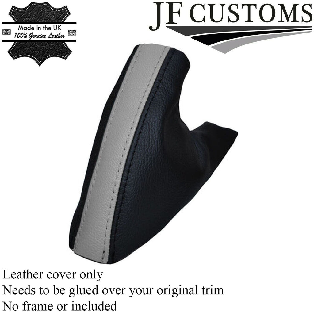 BLACK & GREY LEATHER HANDBRAKE GAITER FITS MG MGF MGTF 1995-2005 CUSTOM NEW