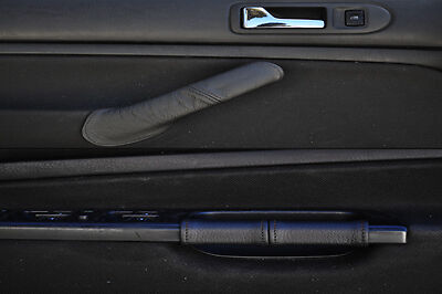 black stitch FITS VW BORA 98-05 2X FRONT LEATHER DOOR HANDLE COVERS CUSTOM NEW