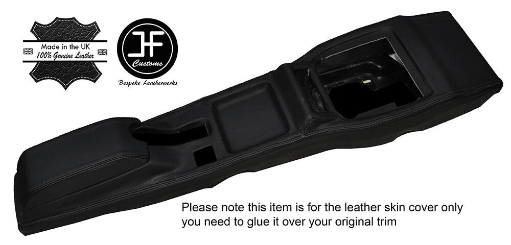 BLACK STITCH CENTRE CONSOLE & ARMREST LEATHER COVERS FITS FORD ESCORT MK5 90-96
