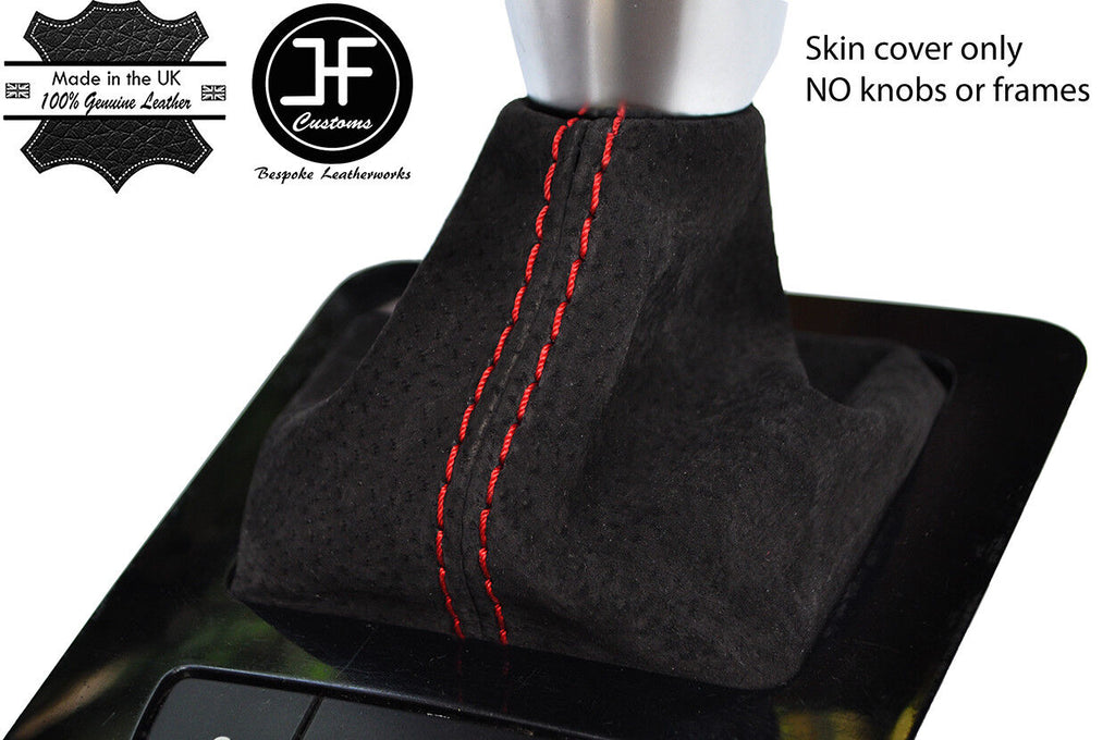 RED STITCH REAL SUEDE AUTO AUTOMATIC GEAR GAITER FOR PEUGEOT 508 2011-2017