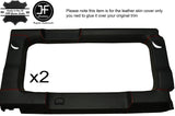 RED STICH 2X REAR WINDOW PANEL TRIM LEATHER COVERS FITS DEFENDER 110 SW 83-16