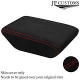 RED STITCH SUEDE ARMREST LID COVER FITS VW POLO 2017-2022 CUSTOM NEW MADE IN UK