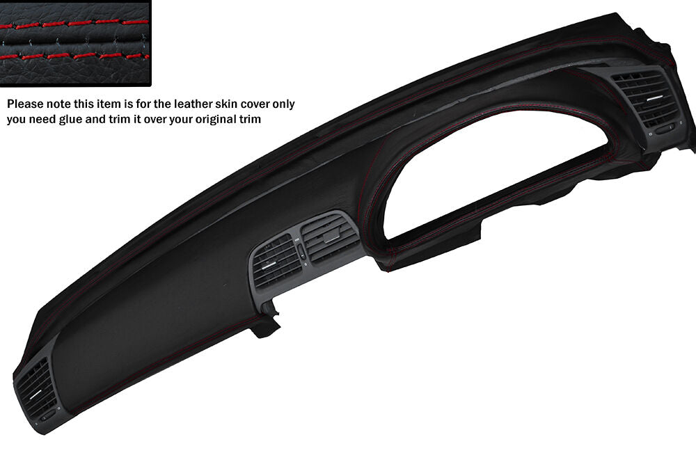 RED STITCH DASH DASHBOARD LEATHER COVER FITS MERCEDES CLK W208 C208 97-02