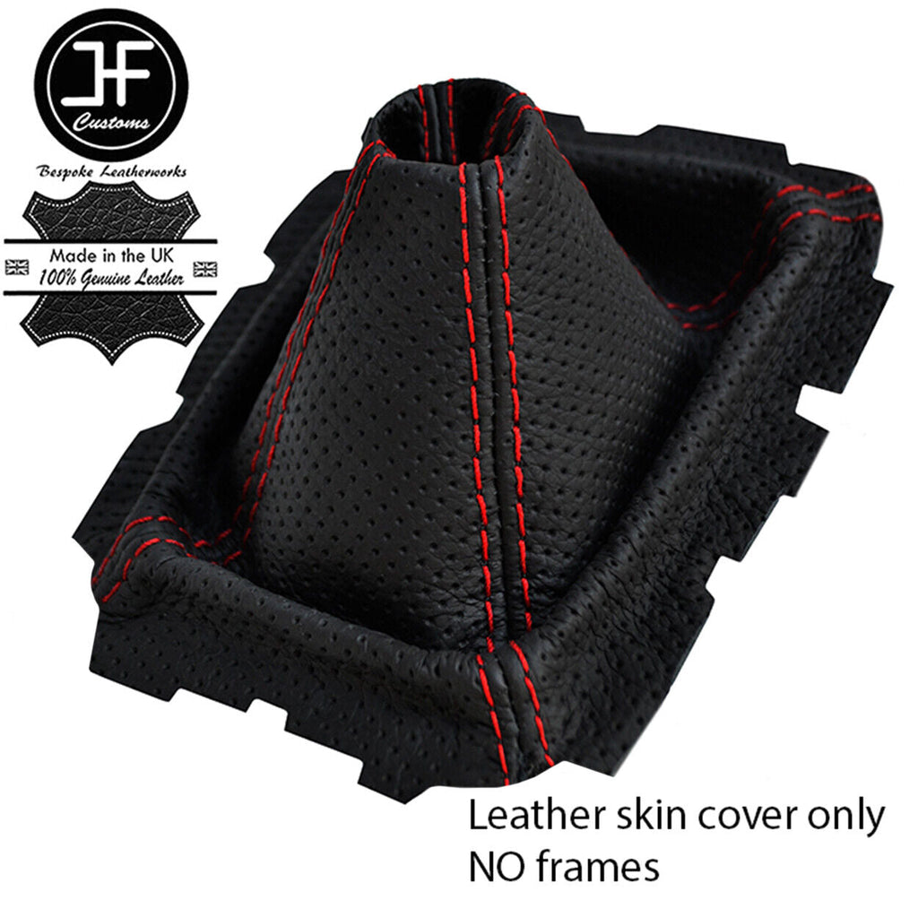 RED STITCH PERFORATED LEATHER GEAR GAITER FOR MAZDA MX-5 MIATA NA MK1 89-98