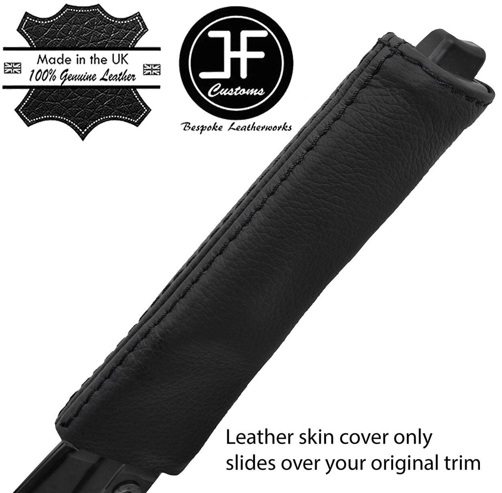 BLACK STITCH TOP GRAIN LEATHER HANDBRAKE HANDLE COVER FOR MERCEDES SLK R170