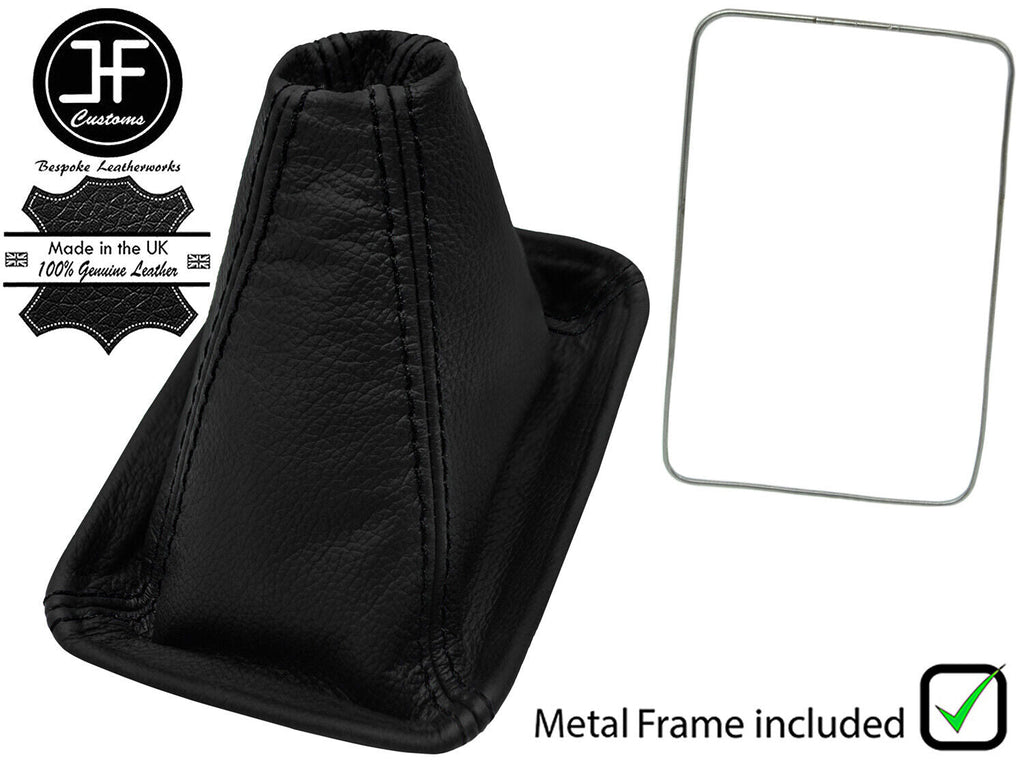 BLACK STITCH LEATHER GEAR GAITER+METAL FRAME FOR TOYOTA MR2 MK1 AW11 1985-1989