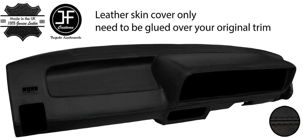 BLACK STITCH DASH DASHBOARD LEATHER COVER FOR VW GOLF JETTA CADDY MK1 SERIES 2