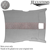 DSG2 D RED DIAMOND STITCH L GREY LUXE SUEDE HEADLINER COVER FOR MAZDA RX8 02-12
