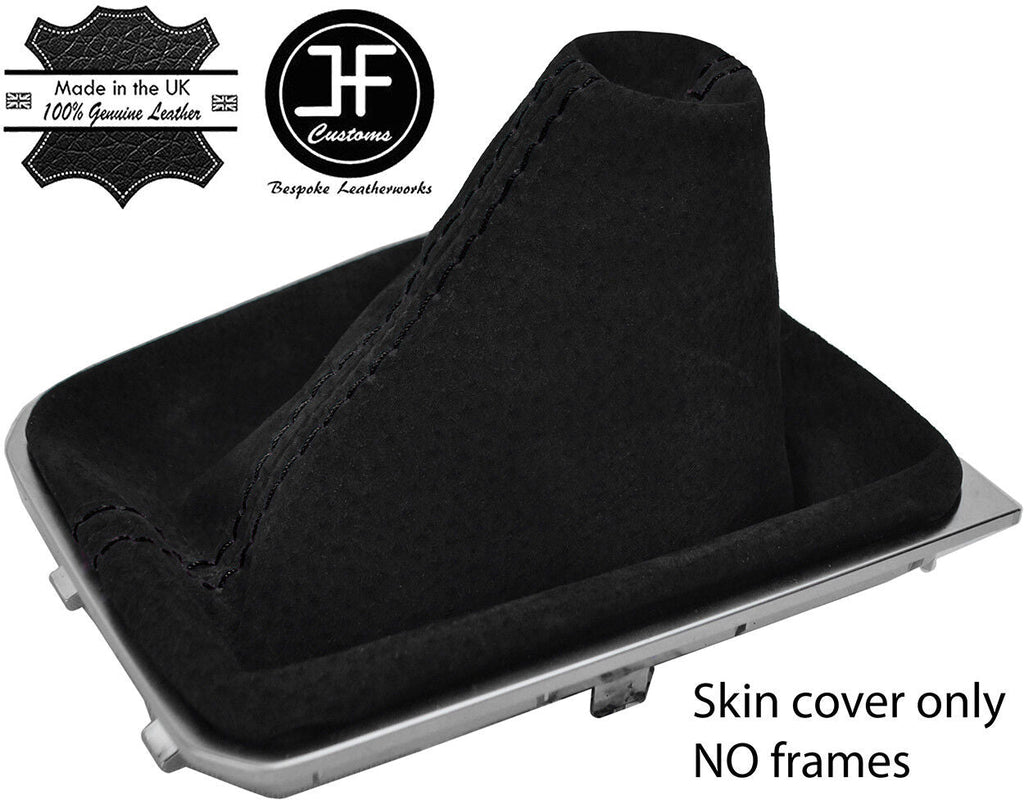 BLACK STITCHING REAL SUEDE MANUAL GEAR GAITER FITS VW ARTEON 2017-2019