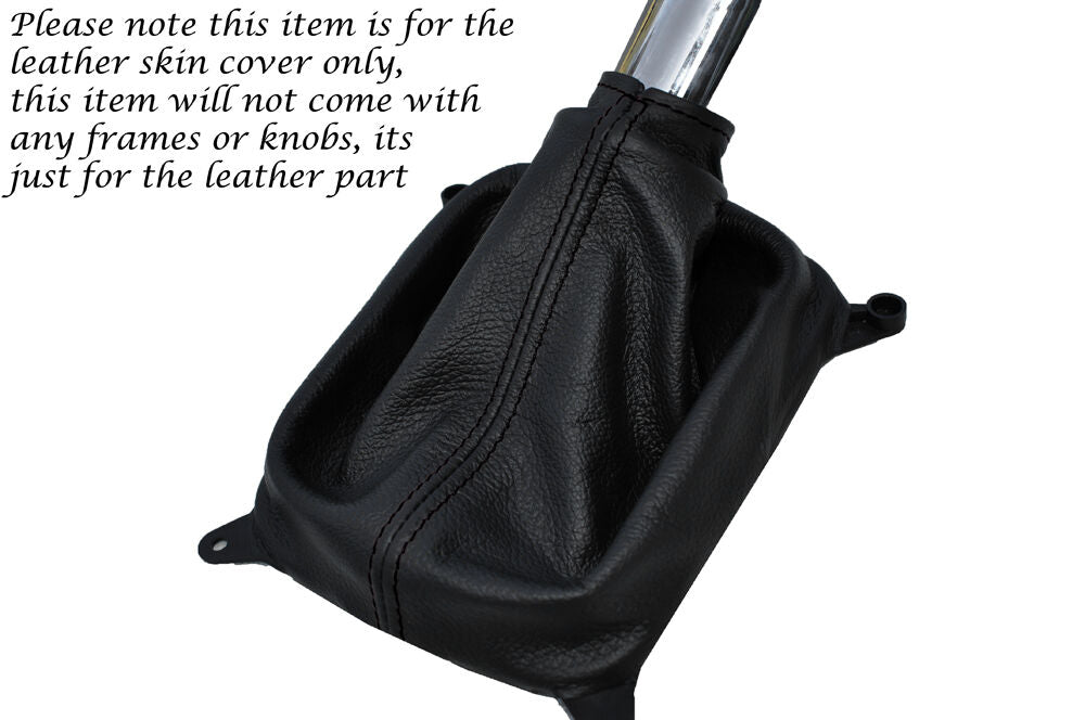 BLACK STITCHING LEATHER SKIN GEAR GAITER FITS MAZDA MPV 1999-2006 CUSTOM NEW