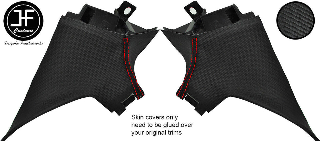 RED STITCH 2X QUARTER C PILLAR CARBON VINYL COVER FOR TOYOTA GT86 SUBARU BRZ