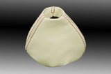 DARK RED STITCH FITS FIAT 500 GEAR COVER GAITER IVORY LEATHER  2007 TO 2013