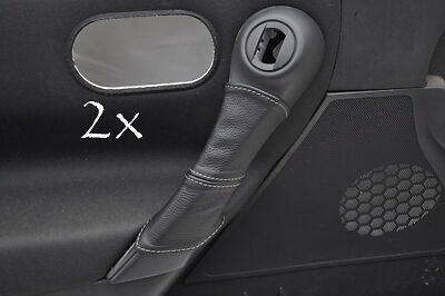 FITS RENAULT MEGANE 2002-2008 2X DOOR HANDLE COVERS grey stitching CUSTOM NEW