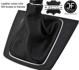 BLACK STITCHING MANUAL LEATHER GEAR GAITER FITS SEAT EXEO 2008-2013 CUSTOM NEW