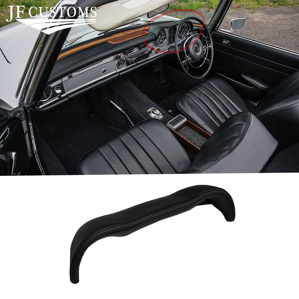 FITS MERCEDES W113 SL BLACK STITCH DASHBOARD BINNACLE LEATHER SKIN COVER
