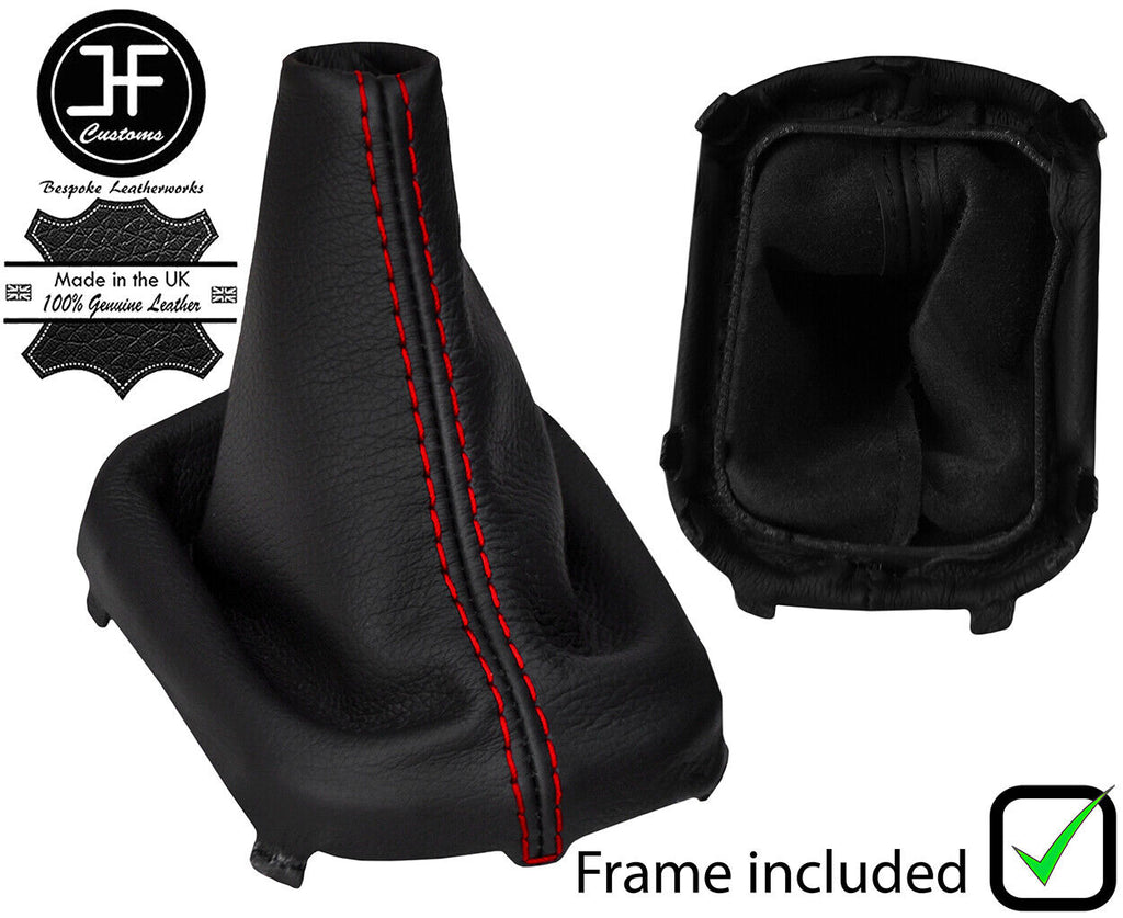 RED STITCH LEATHER GEAR GAITER+PLASTIC FRAME FITS CITROEN C3 PICASSO 09-16