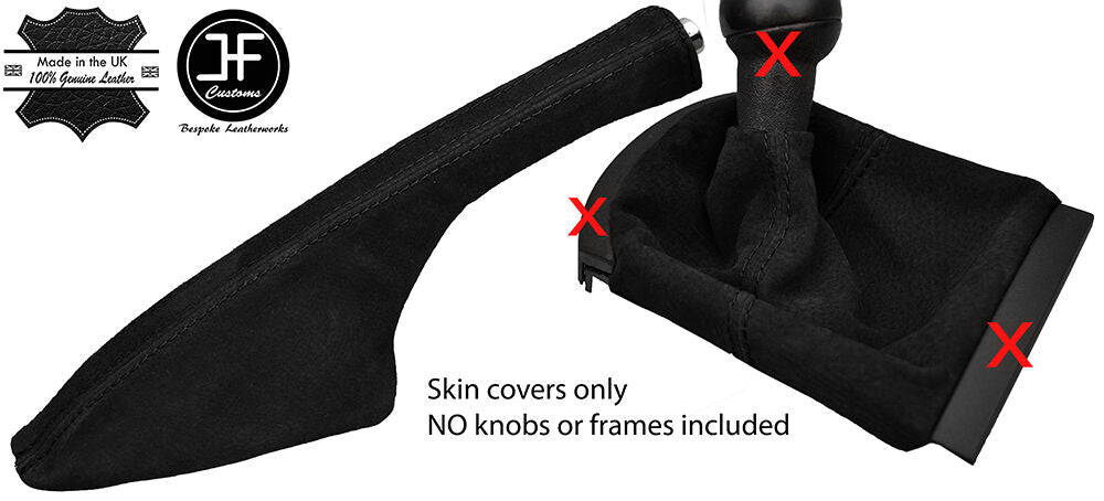 BLACK STITCH REAL SUEDE GEAR & HANDBRAKE GAITER FITS SEAT IBIZA CORDOBA 02-08