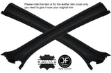 BLACK STITCH 2X A POST PILLAR LEATHER COVERS FITS VW GOLF MK5 V 04-09 5 DOOR