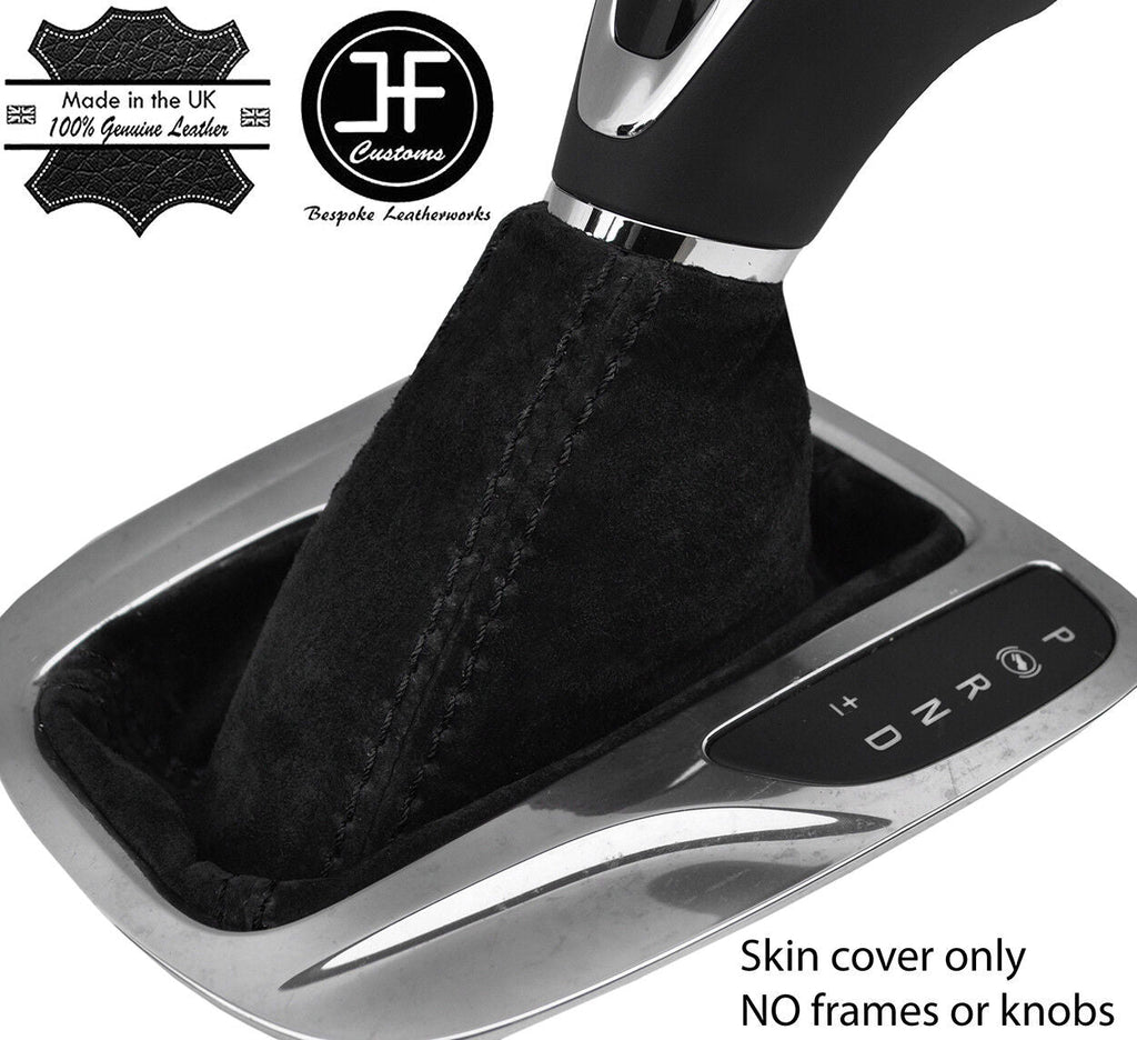 BLACK STITCH SUEDE AUTOMATIC GEAR GAITER FOR VAUXHALL OPEL ASTRA K MK7 2016-18