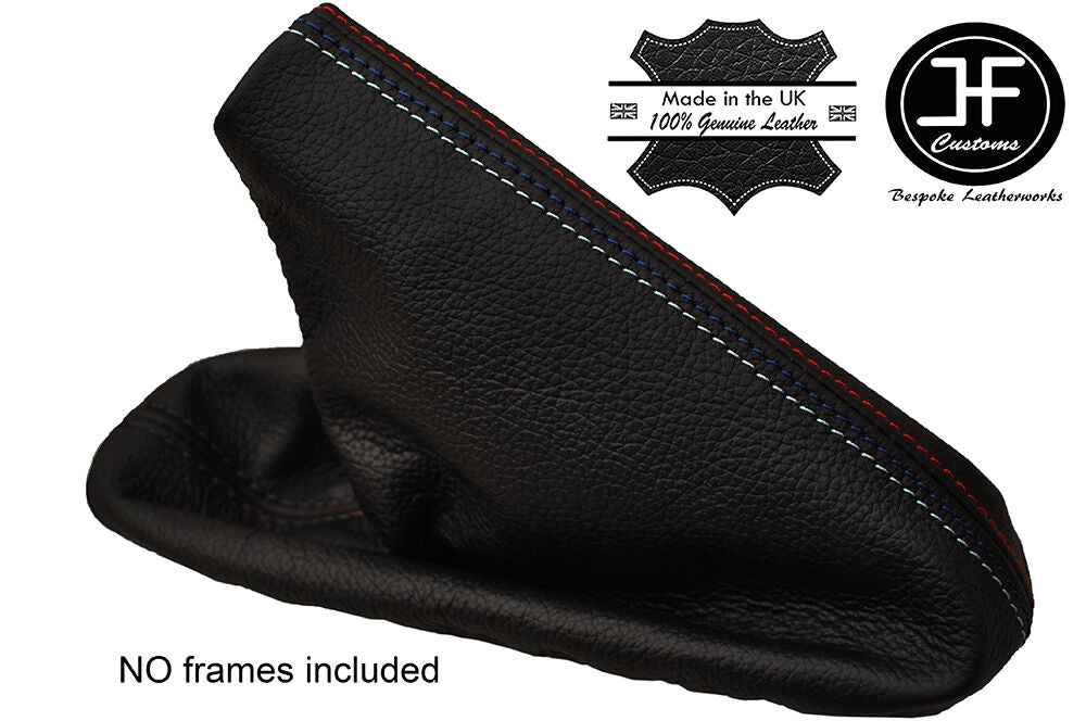 BLACK & TRI STITCHING LEATHER HANDBRAKE GAITER FITS BMW E36 E46 91-05 CUSTOM NEW