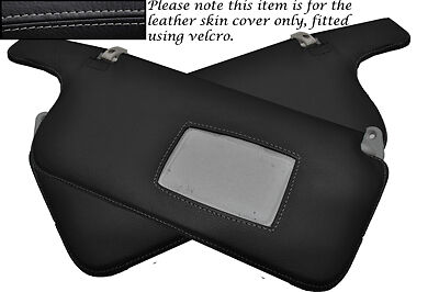 GREY STITCH FITS MITSUBISHI EVO 4 5 6 IV V VI 2X SUN VISORS LEATHER COVERS ONLY