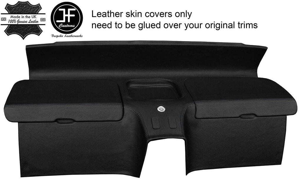 BLACK&BLACK REAL LEATHER REAR STORAGE PANEL COVERS FITS HONDA CRX DEL SOL 92-97