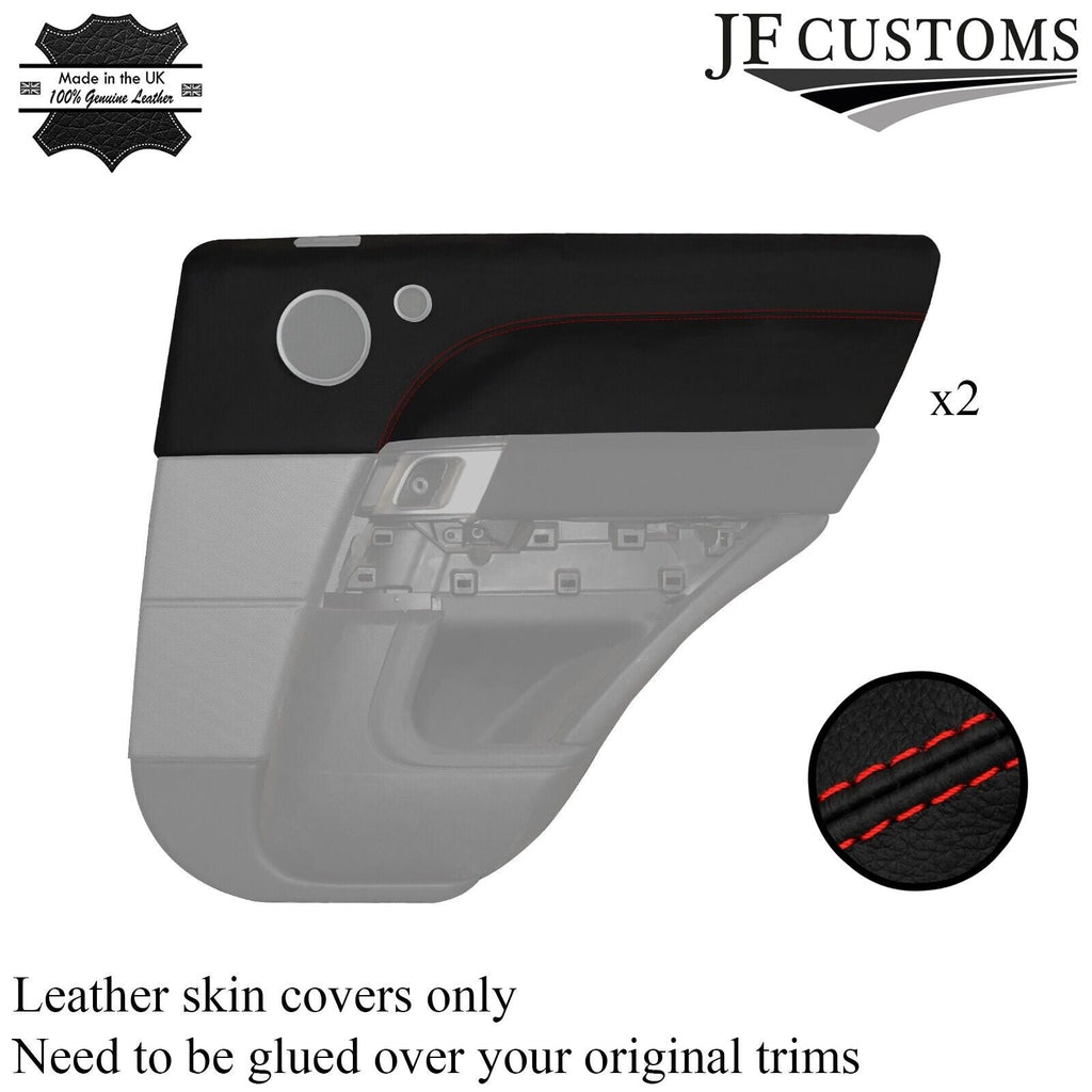 RED STITCH LEATHER 2X REAR DOOR CARD TRIM COVER FOR RANGE ROVER L494 13-21