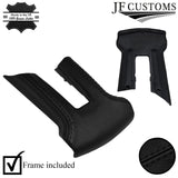 BLACK STITCH LEATHER COVERED STEERING WHEEL TRIMS+FRAMES FOR FORD MUSTANG 10-14
