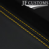 YELLOW STITCH LEATHER 2X FULL FRONT DOOR COVERS FOR BMW E46 CONVERTIBLE COUPE