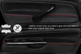 RED STITCH 2X FRONT DOOR CARD TRIM LEATHER COVERS FITS VW BORA 1998-2005