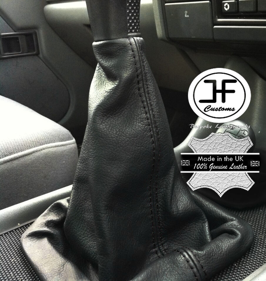BLACK STITCH REAL LEATHER GEAR GAITER FOR LANDROVER DISCOVERY 200TDI 300TDI TD5